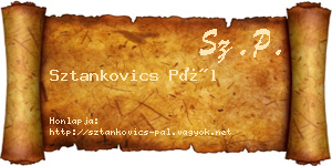 Sztankovics Pál névjegykártya